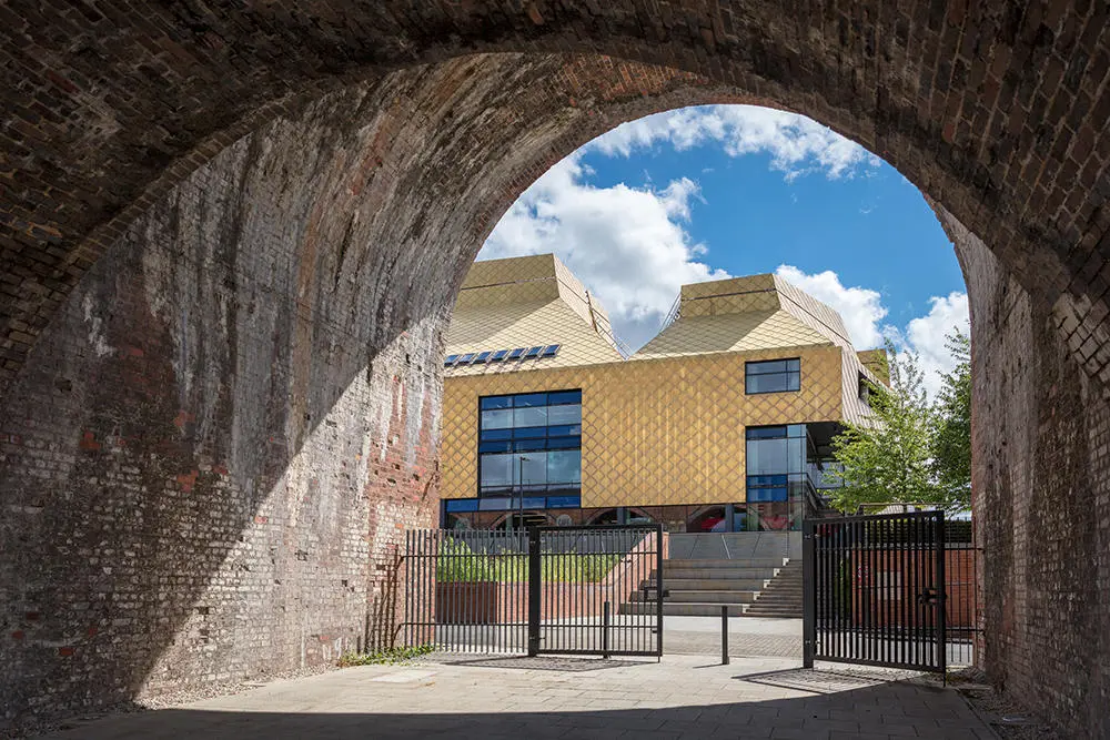 The Hive through the arches