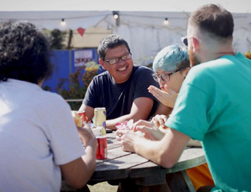 Students eating