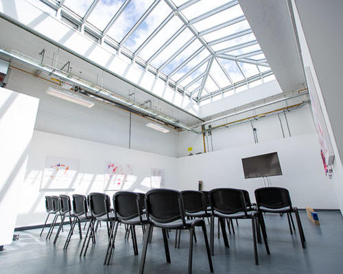 Empty seats in teaching space at Garage Studios