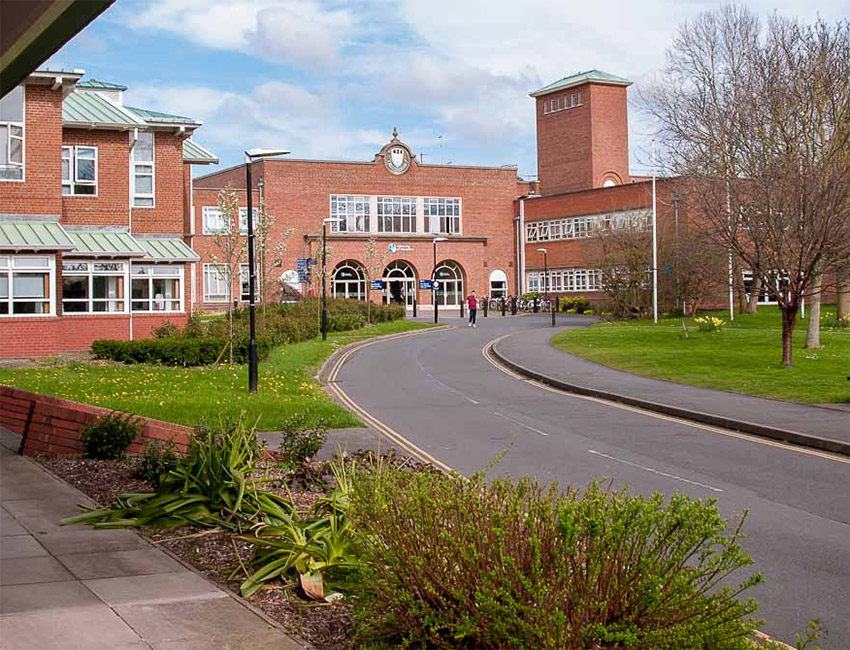 A view of main reception at the University of Worcester's St John's campus