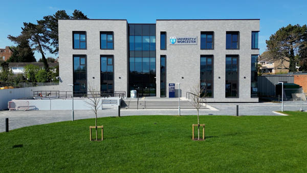 Duke's Building at Severn Campus, photographed on a clear day