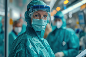 Medical Professional wearing PPE in a clinical setting during the pandemic