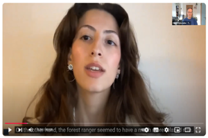 Speaker from University of Athens, Greece delivering their story called the Gardener and the Forrestor: a story from Greece.