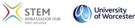 STEM and University of Worcester Logo side by side