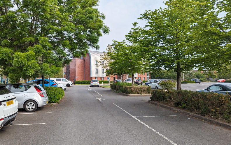 A car park on St Johns campus