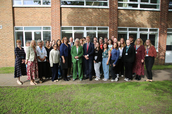 UW Jacqui Smith with PGCE Students and Staff