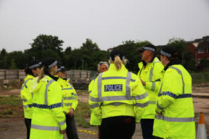 Police students get a briefing before the event
