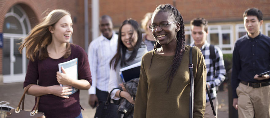 A group of students at the University of Worcester.