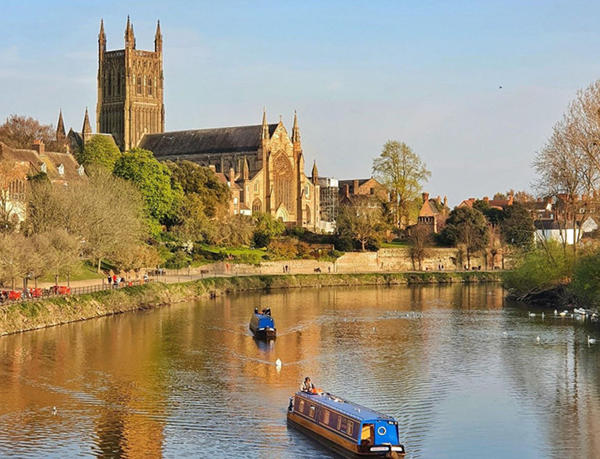 Riverside view of cathedral