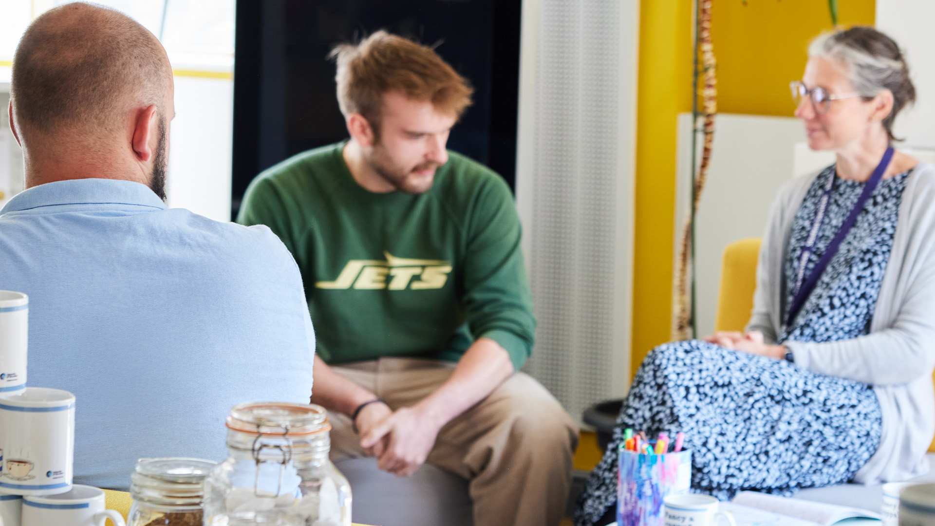 Students walking outside our St John's Campus main reception