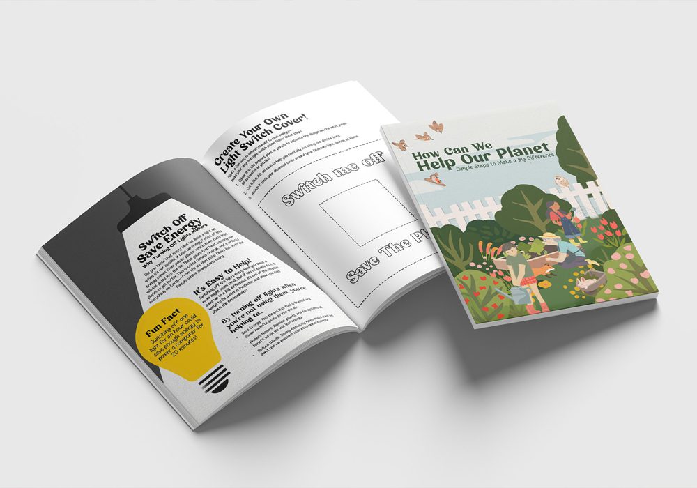 Open booklet titled 'Switch Off Save Energy'.