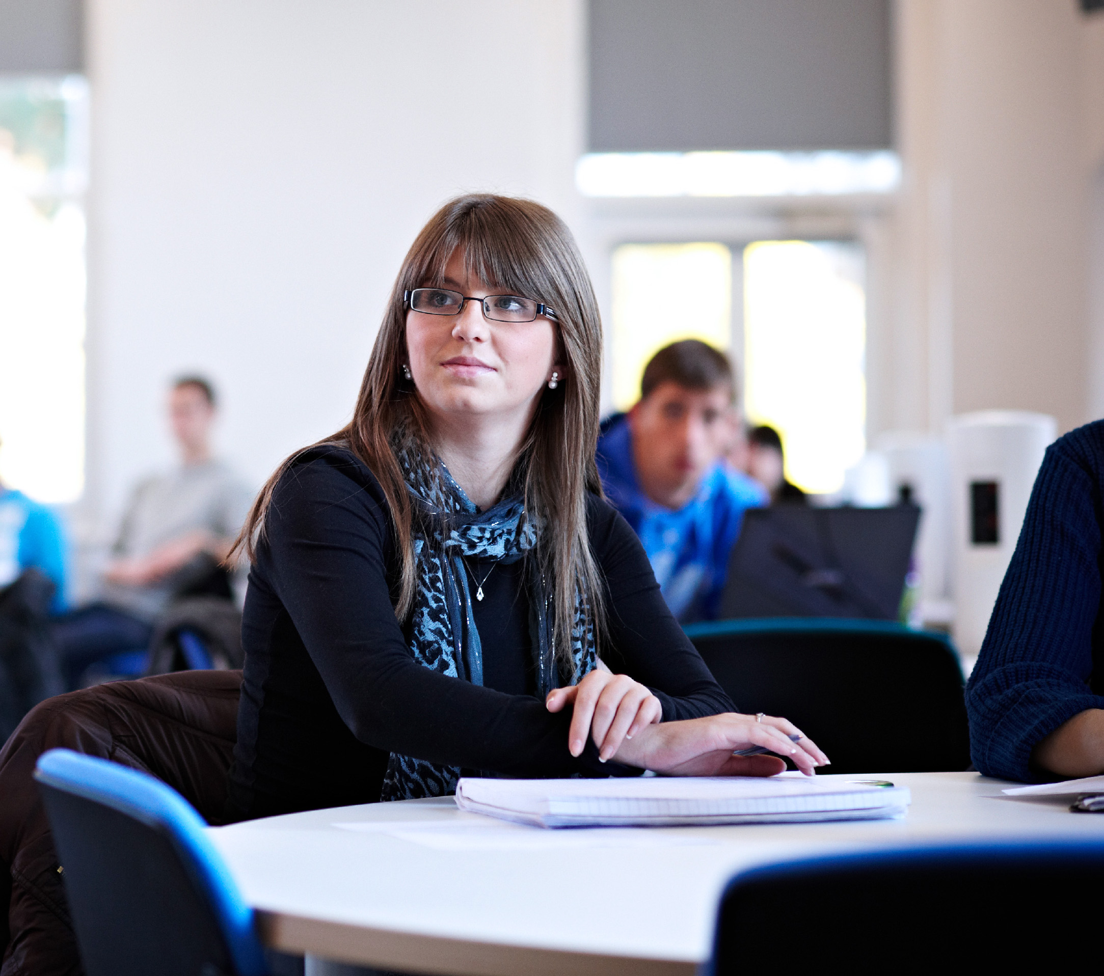 A Business student during a lecture