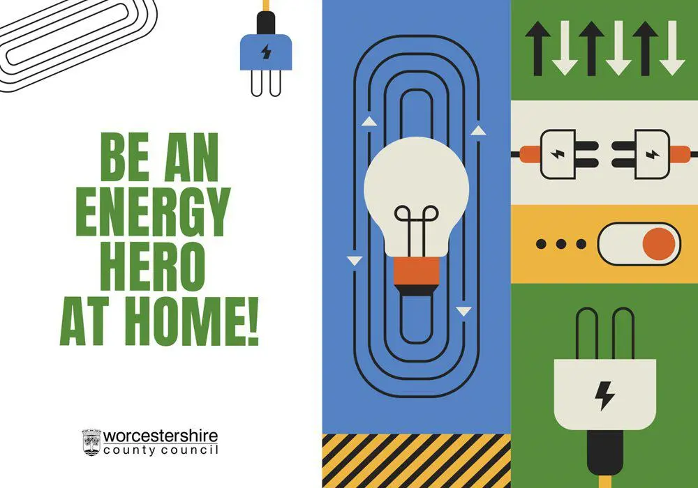 Graphic promoting energy conservation at home.