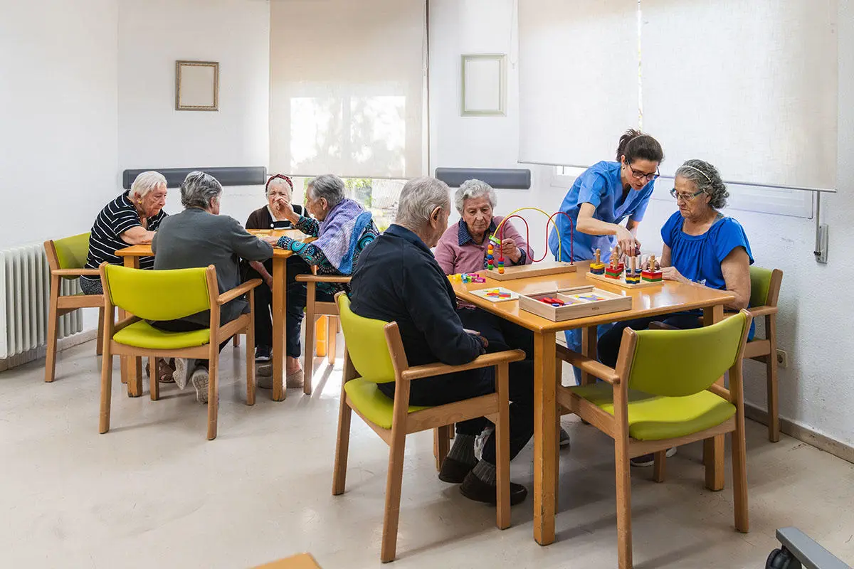 Games played at tables in care home