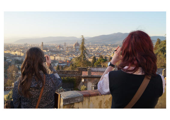 Students taking photographs overseas