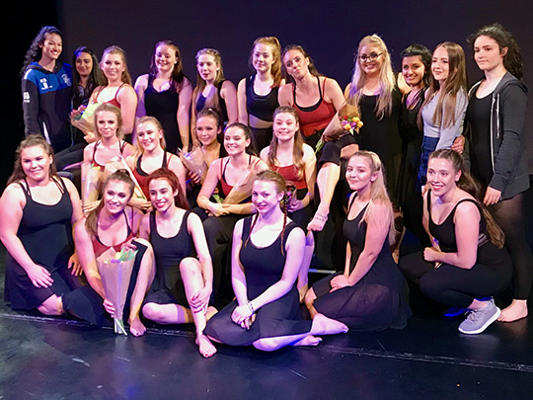 Group of dance students in dance studio