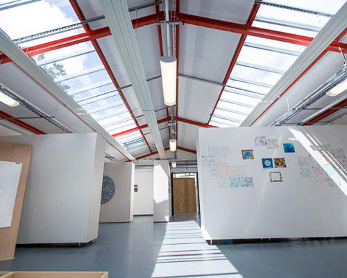 View of the gallery space inside Garage Studios