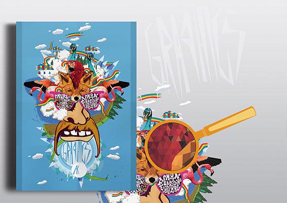 Graphic design degree course student artwork