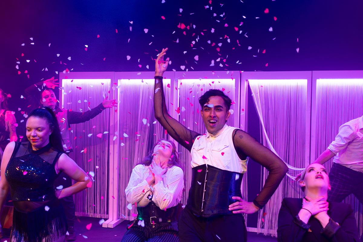 People performing theatre