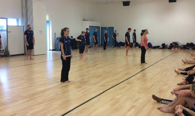 PGCE Secondary Physical Education students in university gym