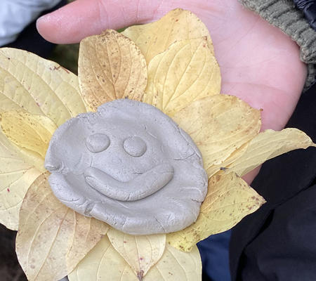 a clay model face