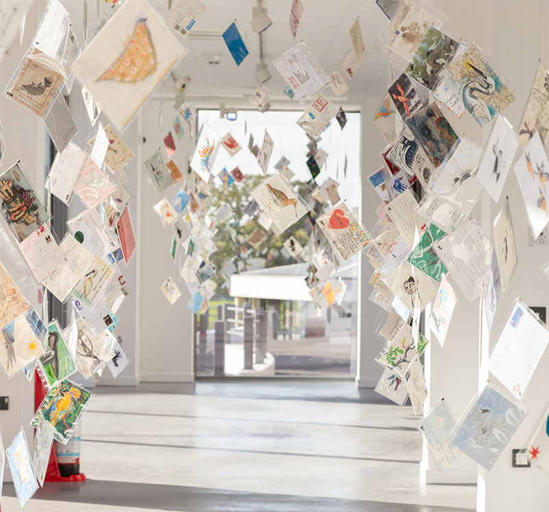 A postcard exhibition at the Art House