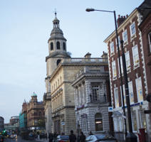 large buildings in the high street of worcester