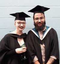 Miguel Guerreiro and Kelly Williams - Creative Writing degree graduates