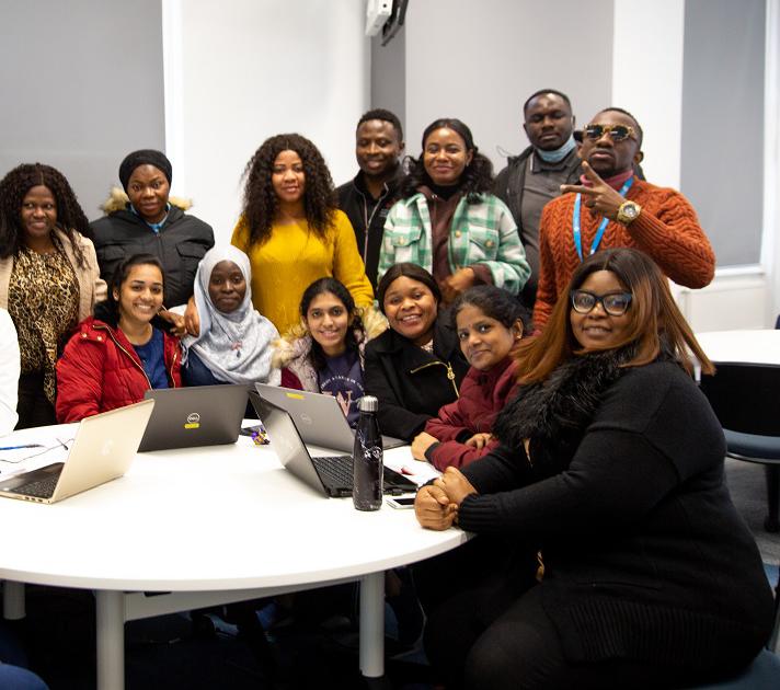 Smiling group of healthcare students