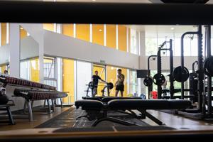 view of fitness centre from a low angle