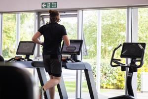 man on a running machine