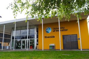 view of riverside from outside