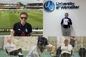 three images of lucy hunter in different sections