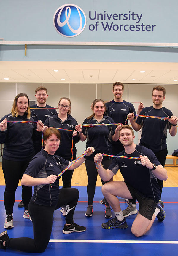 PGCE PE students with Rainbow Laces