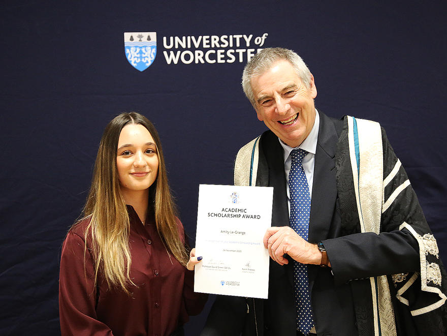 Student receives certificate