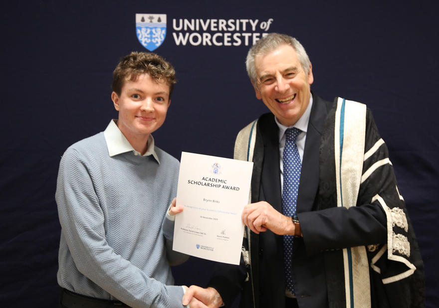 Student receives certificate