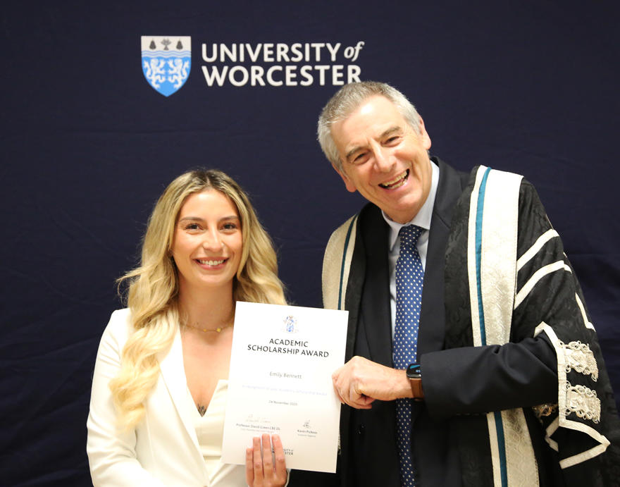 Student receives certificate