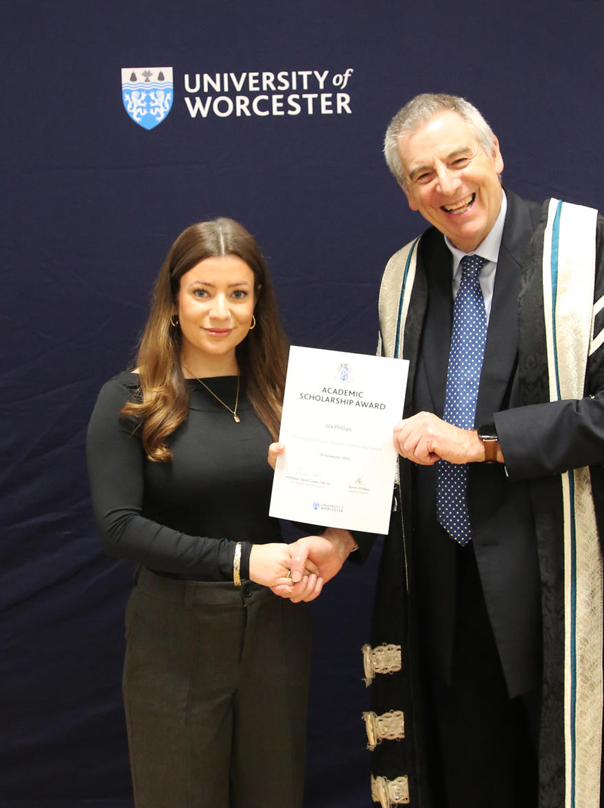 Student receives certificate