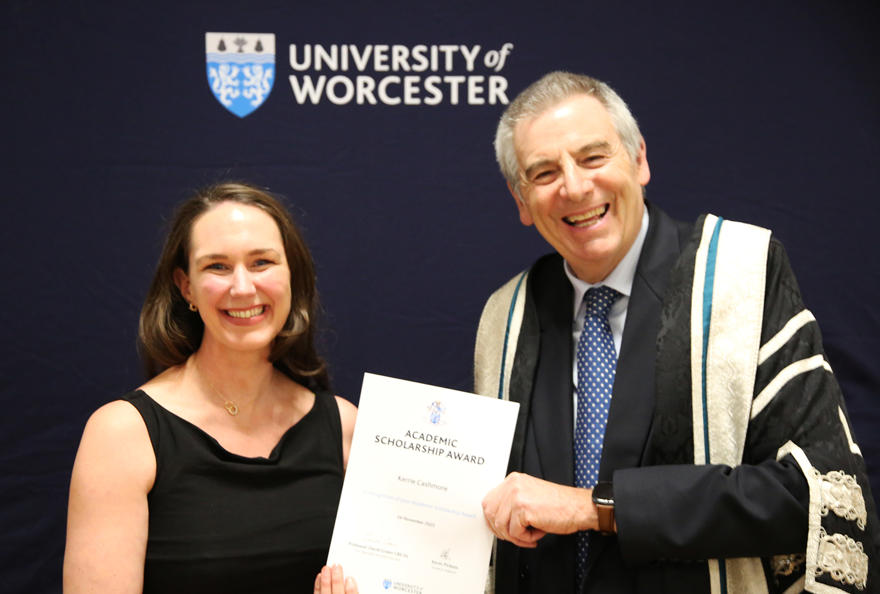 Student receives certificate