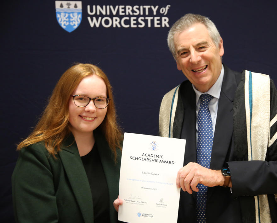 Student receives certificate