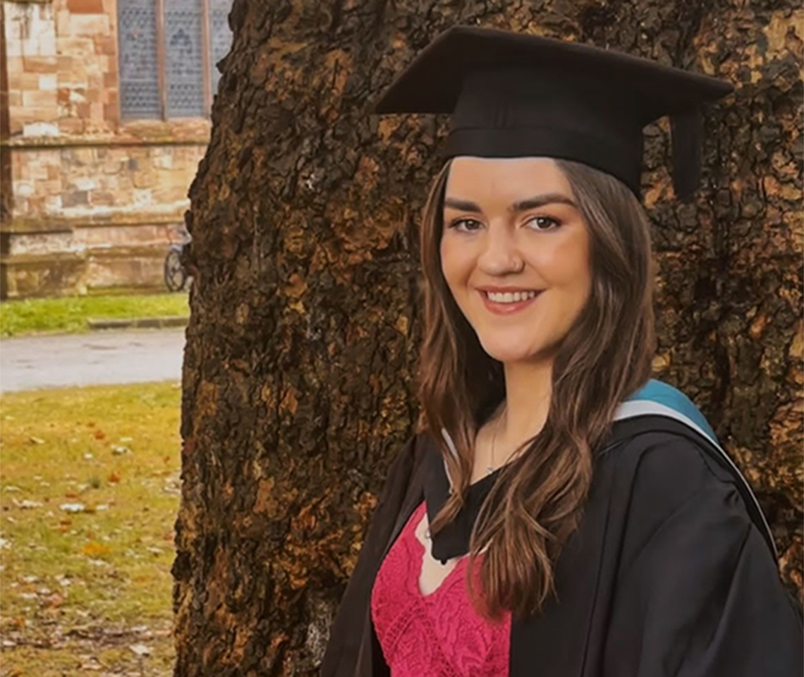 University of Worcester logo on a light blue background