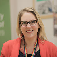 Victoria Pugh smiling at camera