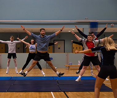 Some people are jumping