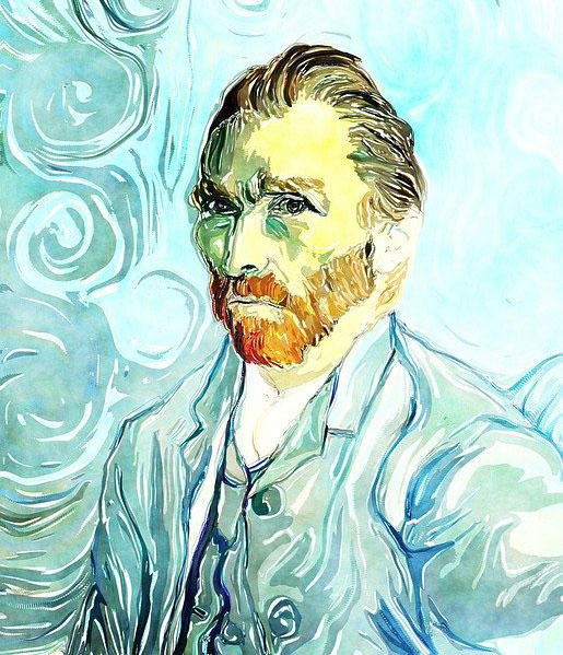 A computer copy of a Vincent Van Gogh self portrait