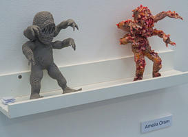 A close up of Amelia's sculptures