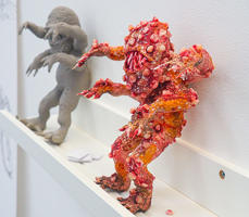 A close up of Amelia's sculptures