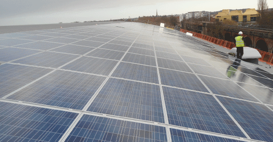 A large array of solar panels