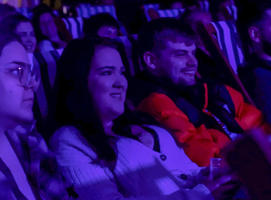 Students at a film night