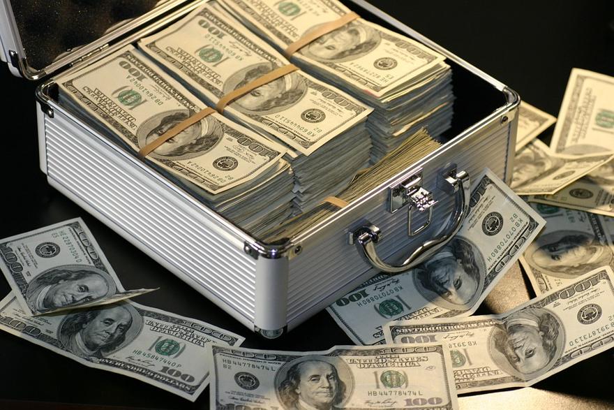 A suitcase full of money