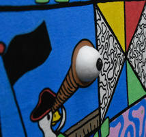 project x 1artwork eye is coming out of a wall